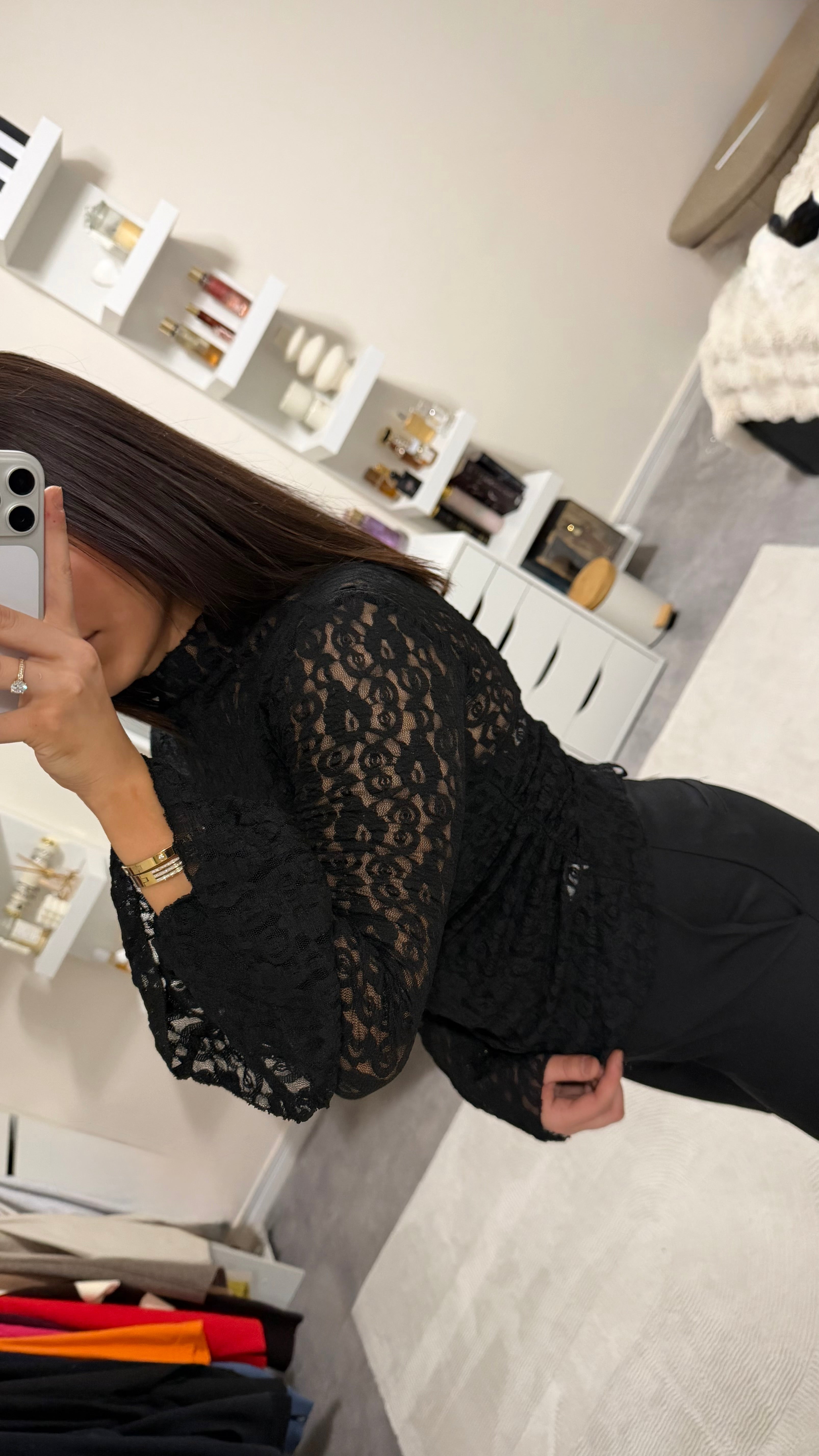 Top Dentelle Nuit Évasé
